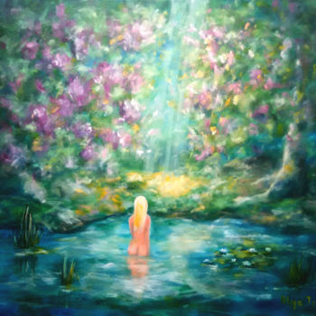 Enjoyment in the forest Nude women in the lake art