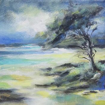 Malarstwo zatytułowany „Summer Tree Paintin…” autorstwa Olga Tsyhypko, Oryginalna praca, Akryl Zamontowany na Drewniana rama…