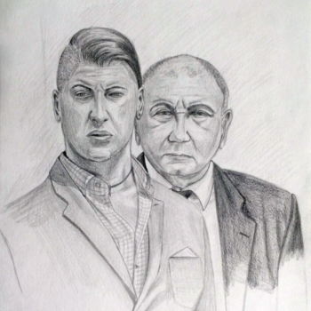 Dessin intitulée "Two From Palermo" par Alex Titenkov, Œuvre d'art originale, Graphite