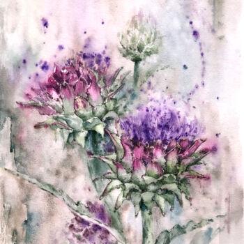 "Artichoke Flowers p…" başlıklı Tablo Lolita Ros tarafından, Orijinal sanat, Suluboya