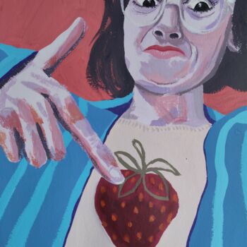 Painting titled "God gave me a straw…" by Laure Maniere, Original Artwork, Gouache