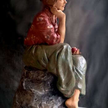 "Woman with apples" başlıklı Heykel Arley Lopes tarafından, Orijinal sanat, Seramik