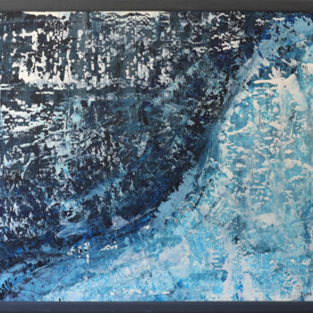 Peinture intitulée "Blue and WhiteIntui…" par Lora Pavlova, Œuvre d'art originale, Huile