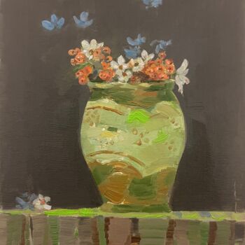 Painting titled "Wildflowers" by Lorena Iavorschi, Original Artwork, Oil