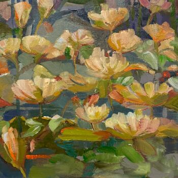 제목이 "Water lilies"인 미술작품 Lorena Iavorschi로, 원작, 기름