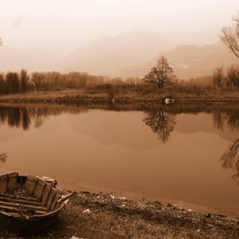 Fotografia zatytułowany „paesaggio sul fiume” autorstwa Lorenzo Corti, Oryginalna praca, Fotografia cyfrowa