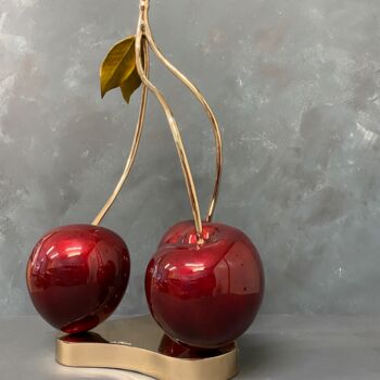 Sculpture titled "Love Cherries Tende…" by Lothar Vigelandzoon, Original Artwork, Bronze