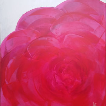 Painting titled "Rose" by Louis Garcia, Original Artwork, Acrylic Mounted on Wood Stretcher frame