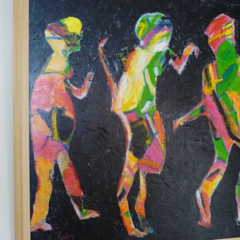 Schilderij getiteld "Party" door Louis Lambry, Origineel Kunstwerk, Acryl