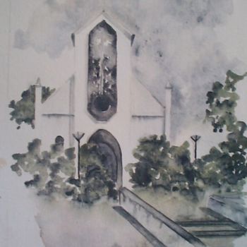 Peinture intitulée "Eglise de Terre Sai…" par Louise, Œuvre d'art originale