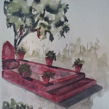 Peinture intitulée "tombe de Sitarane" par Louise, Œuvre d'art originale
