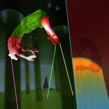 Grafika cyfrowa / sztuka generowana cyfrowo zatytułowany „Dans met schaduw 2” autorstwa Louisette Mahieu - Van Donkelaar, Or…