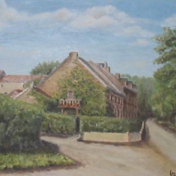 Painting titled "Lincé, dans le vill…" by Lou Streel, Original Artwork, Oil