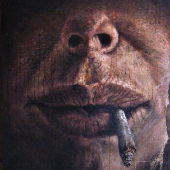 Peinture intitulée "Fumare" par Ľubomír Sinčák, Œuvre d'art originale, Acrylique Monté sur Châssis en bois