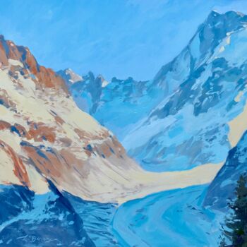 Pintura titulada "Mer de Glace, Chamo…" por Luc Bernay, Obra de arte original, Oleo