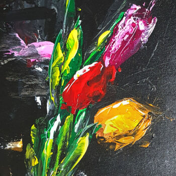 Pintura intitulada "tulipani" por Luca Azzurro Arts, Obras de arte originais, Acrílico