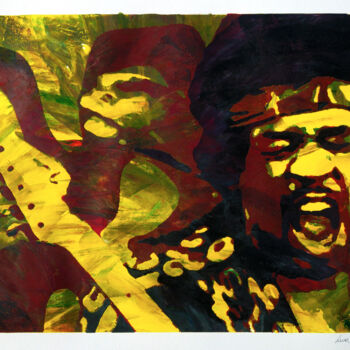 Estampas & grabados titulada "Jimi Hendrix's Scre…" por Luca Federici, Obra de arte original, Serigrafía Montado en Otro pan…