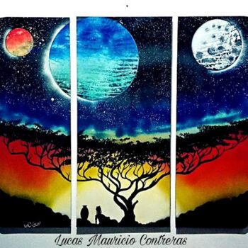 Painting titled "Vida" by Lucas Mauricio Contreras (LMContreras), Original Artwork, Airbrush