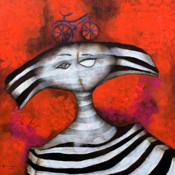 Painting titled "Muneca de Trapo y d…" by Lucia Rohrmann, Original Artwork, Acrylic