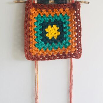 纺织艺术 标题为“Square days” 由Luciana Porto, 原创艺术品, 刺绣