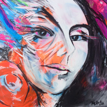 Painting titled "Peinture portrait D…" by Lucie Rydlova, Original Artwork, Acrylic