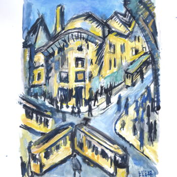 Painting titled "Nollendorfplatz" by Lucio Forte, Original Artwork, Watercolor