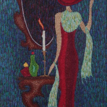 Текстильное искусство под названием "In front of the Mir…" - Ludmila Korets, Подлинное произведение искусства, вышивка Устан…