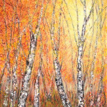 제목이 "Autumn birch"인 미술작품 Ludmilla Ukrow로, 원작, 기름
