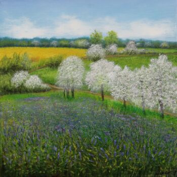 Pintura titulada "Spring landscape" por Ludmilla Ukrow, Obra de arte original, Oleo