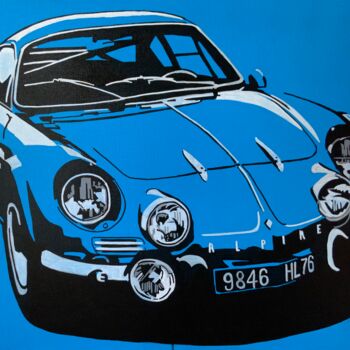 Peinture intitulée "Renault Alpine A110" par Ludo Knaepkens, Œuvre d'art originale, Acrylique