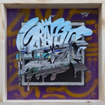 ""Graffiti never sto…" başlıklı Tablo Ludo Lassalle tarafından, Orijinal sanat, Akrilik Ahşap Sedye çerçevesi üzerine monte…