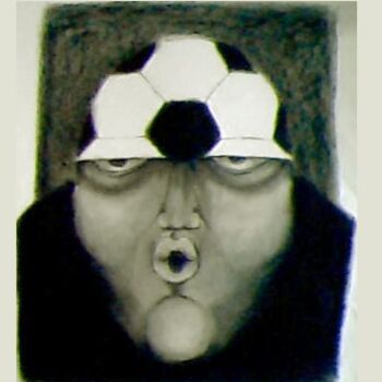 Drawing titled "Footbaliste" by Ludovic Burggraeve, Original Artwork