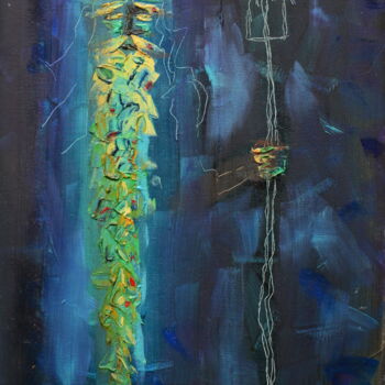 Картина под названием "Neptune" - Ludovic Lan, Подлинное произведение искусства, Масло