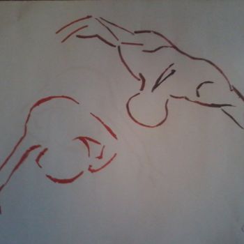 Disegno intitolato "(bombages)l'engueul…" da Ludovic Grumel, Opera d'arte originale, Matita