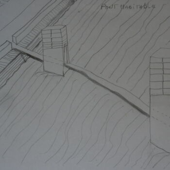 제목이 "pont habitable"인 미술작품 Ludovic Grumel로, 원작, 연필