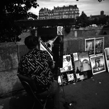 Photographie intitulée "Peintre sur Seine,…" par Luigi Pulgas-Lataste, Œuvre d'art originale, Photographie numérique Monté s…