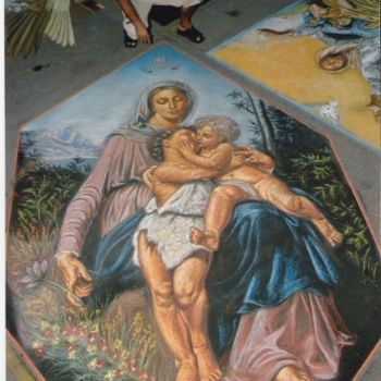 Pintura titulada "La Sacra Famiglia-B…" por Legno Luigi, Obra de arte original
