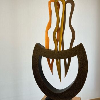 Sculpture titled "Trindade" by Luiz Queimadela, Original Artwork, Stainless Steel