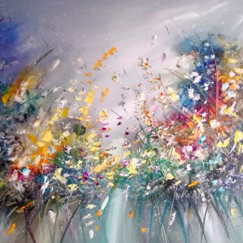 Картина под названием ""Meadow like from D…" - Lukasz Berko, Подлинное произведение искусства, Масло Установлен на Деревянна…