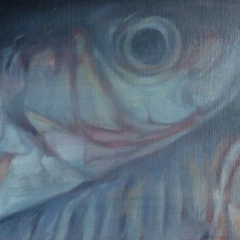 Pintura titulada "Fish detail" por Luke Morgan, Obra de arte original, Oleo