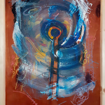 Painting titled "Moun Lapwent N°2" by Luc Gama (Luk...), Original Artwork, Acrylic Mounted on Wood Panel