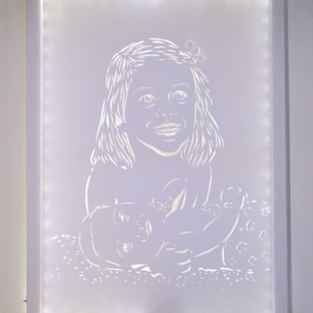 Коллажи под названием "TABLEAU LED 'GRAND…" - Lune Et Animo, Подлинное произведение искусства