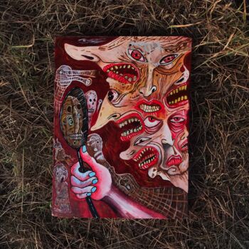 Peinture intitulée "Eyes of Red" par Lustral666, Œuvre d'art originale, Acrylique
