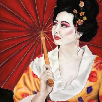 Pittura intitolato "Geisha" da Lydie Paumier, Opera d'arte originale, Pastello