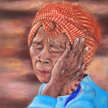 Painting titled "Lassitude" by Lysiane Lagauzere, Original Artwork, Pastel