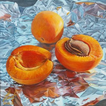Painting titled "Абрикосы. Apricots." by Olena Lytvynenko, Original Artwork