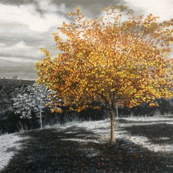 ""Arbre d'automne"" başlıklı Tablo Mickael Gastineau tarafından, Orijinal sanat, Akrilik Ahşap Sedye çerçevesi üzerine monte…
