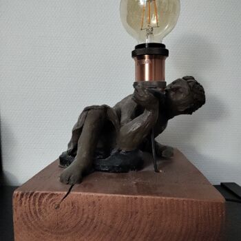 Sculptuur getiteld "DEUX : l'homme et l…" door Ma Chaloupe, Origineel Kunstwerk, Klei