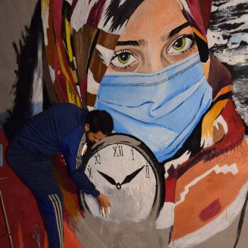 Painting titled "Graffiti" by Maamoun Ajmi, Original Artwork, Acrylic