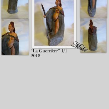 Sculpture titled "la Guerrière" by Mabé, Original Artwork, Terra cotta